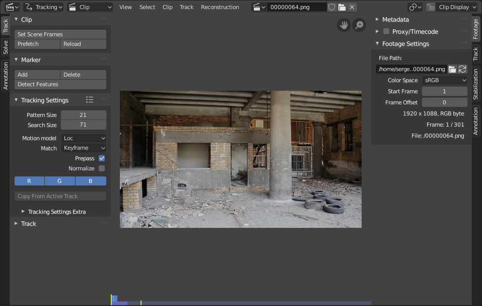 ～blender Sections | Editors | Movie Clip Editor